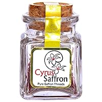 Cyrus Premium Quality Saffron Threads for Flavorful & Aromatic Meals - Organic and Natural Saffron Strands | Perfect Spice Addition to Savory Meals, Desserts and Teas (1 Gram)