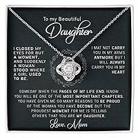 To My Beautiful Daughter Necklace, Gift From Mom To Daughter, The Love Knot Necklace, Graduation Gift, Mothers Day Jewelry Gift For Girls Birthday Gift, 925 Silver Necklace Gift For Daughter