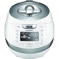CUCKOO CRP-BHSS0609F | 6-Cup (Uncooked) Induction Heating Pressure Rice Cooker | 16 Menu Options, Stainless Steel Inner Pot, Made in Korea | White