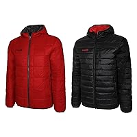 Capelli Sport Puffer Jacket, Adult Basics Reversible Winter Puffy Coat with Hood for Men and Women, Lightweight Activewear