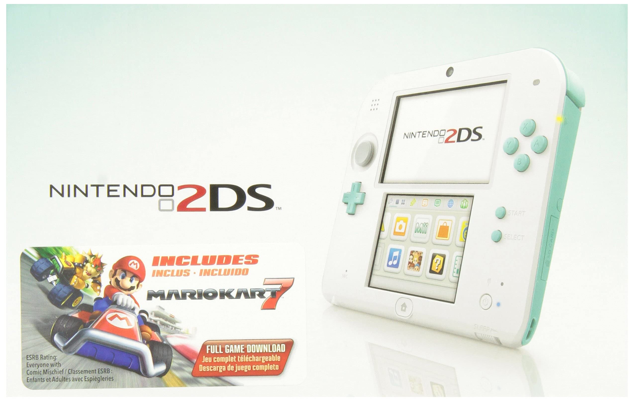 Nintendo 2DS Sea Green (Includes Mario Kart 7) (Renewed)