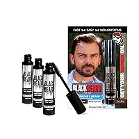 for Men Formula X Instant Mustache, Beard, Eyebrow and Sideburns Color - Fast, Easy, Men’s Grooming, Beard Dye Alternative, Dark Brown, 3 Pack