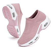 Women's Walking Shoes Sock Sneakers Slip On Comfort Mesh Fashion Cushion Lady Girls Modern Jazz Dance Easy Shoes Wedge Platform Loafers