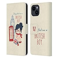 Head Case Designs Find A British Boy The Best Of London Leather Wallet Phone Case Cover Compatible with Apple iPhone 15