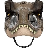 Mattel Jurassic World Dominion Chomp N Roar Tyrannosaurus Rex Dinosaur Mask with Motion and Sounds, T Rex Role-Play Toy