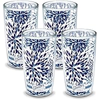Tervis Plastic Made in USA Double Walled Fiesta Insulated Tumbler Cup Keeps Drinks Cold & Hot, 16oz - 4pk, Lapis Calypso