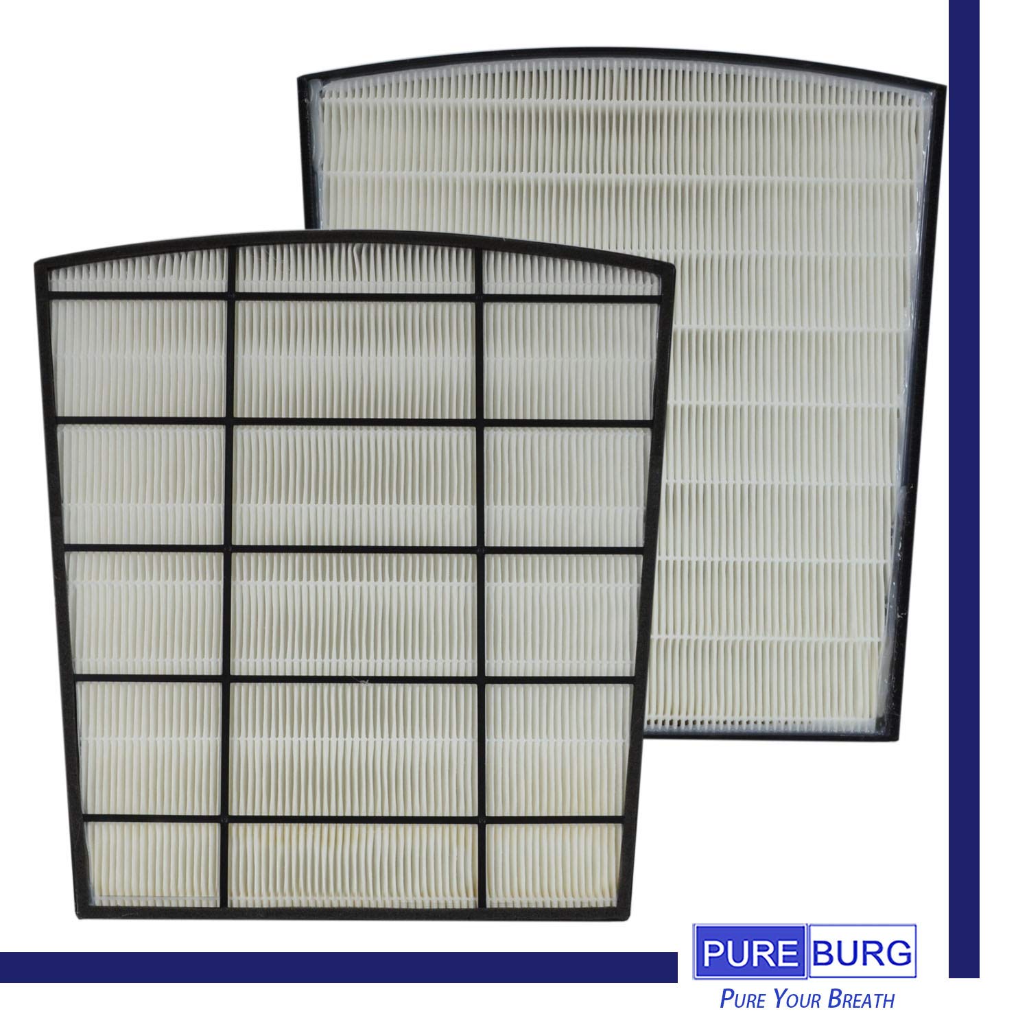 PUREBURG Replacement True HEPA Filter Set Compatible with Hunter HP800 Multi Room Large Console Air Purifier, Part Number H-HF800-VP H-PF800,H13 Activated carbon Pre-Filter Air Clean Dust VOCs
