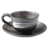 Marui Pottery Shigaraki Ware Hettamon, Cup & Saucer, Brush