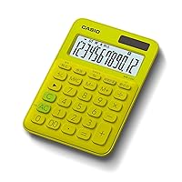 Casio MW-C20C-YG-N Colorful Calculator, Lime Green, 12-Digit Mini Just Type