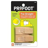 PROFOOT Toe Straight Hammertoe Wrap, Toe Straightener to Realign Overlapping or Crooked Toes, Hammer Toe Corrector for Women & Men, Non-Bulky, One Size Fits All, 1 Pair