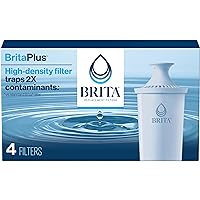 BritaPlus Water Filter, High Density Replacement Filter for Pitchers and Dispensers, Made Without BPA, 4 Count