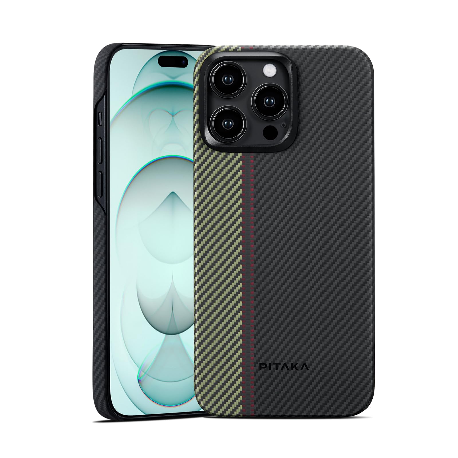 PITAKA Case for iPhone 15 Pro Max Compatible with MagSafe, Slim & Light iPhone 15 Pro Max Case 6.7-inch with a Case-Less Touch Feeling, 600D Aramid Fiber Made [Fusion Weaving MagEZ Case 4 - Overture]