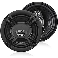 Pyle 3-Way Universal Car Stereo Speakers-300W 6.5” Triaxial Loud Pro Audio Car Speaker Universal OEM Quick Replacement Component Speaker Vehicle Door/Side Panel Mount Compatible PL613BK (Pair), black