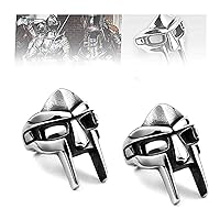 2 Pcs Mf Dooms Mask Ring, Gladiators Mask Ring, Nordic Pagan Vintage Stainless Ring, Ring Silver for Man and Woman