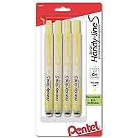 Pentel Handy-line S Retractable Highlighter, Chisel Tip, Yellow Ink, 4 /Pack (SXS15BP4G)