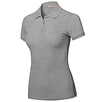 Womens Slim Fit Golf Short Sleeve Breathable Pique Polo Shirt