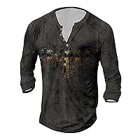 DuDubaby Mens Thermal Long Sleeve Shirt Long Sleeve Graphic and Embroidered Fashion T-Shirt Spring and Autumn Printed