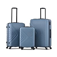 Tzou Luggage Sets 3 Piece, Suitcases With Spinner Wheels and Tsa Lock, Hardshell Luggage Set Carry On Luggage Lightweight Abs Luggages for Travel, Business Blue As shown