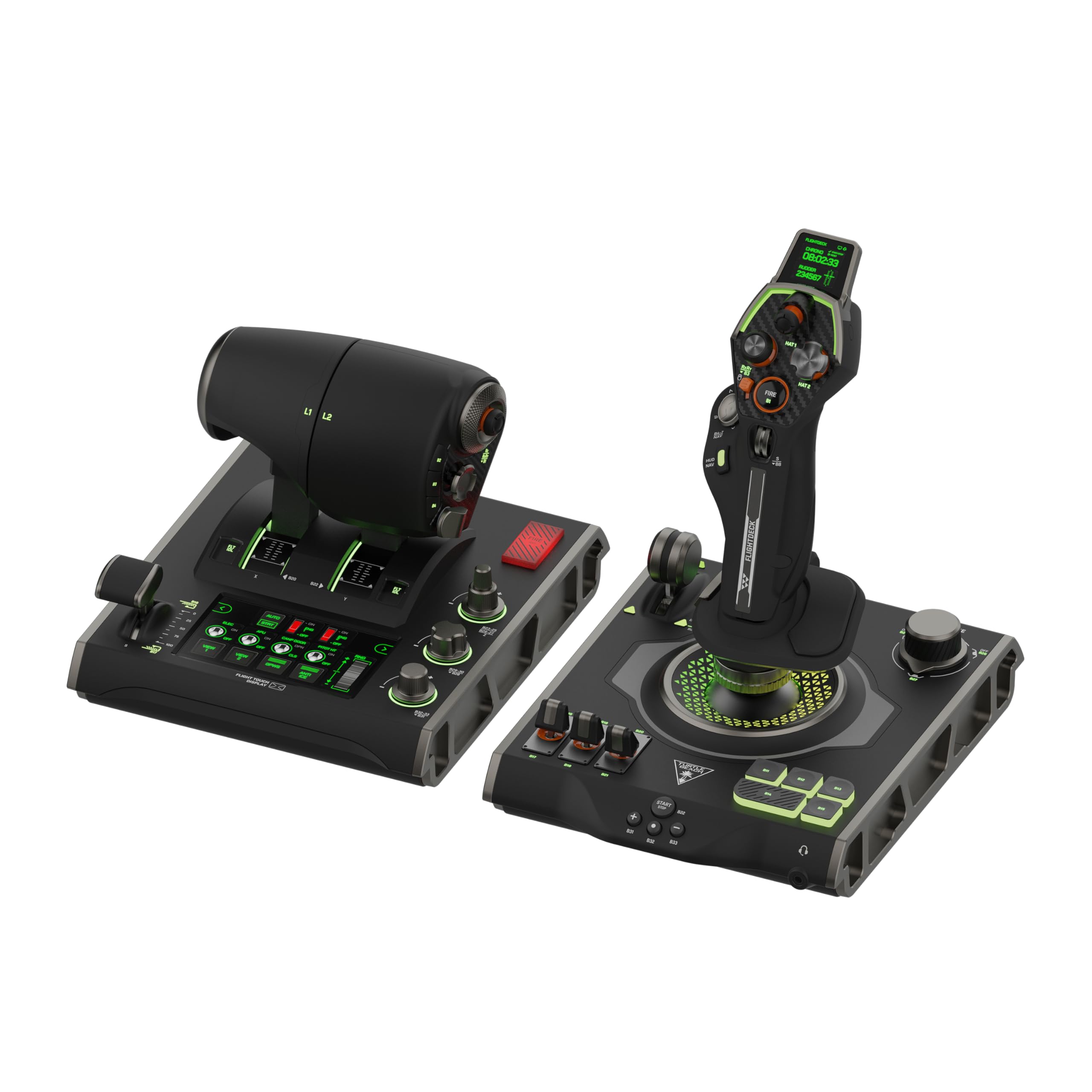 Turtle Beach VelocityOne Flightdeck Universal HOTAS Simulation System Joystick & Throttle for Air & Space Combat Simulation For Windows 10 & 11 PCs – Touch Display & Buttons, 139 Programmable Controls
