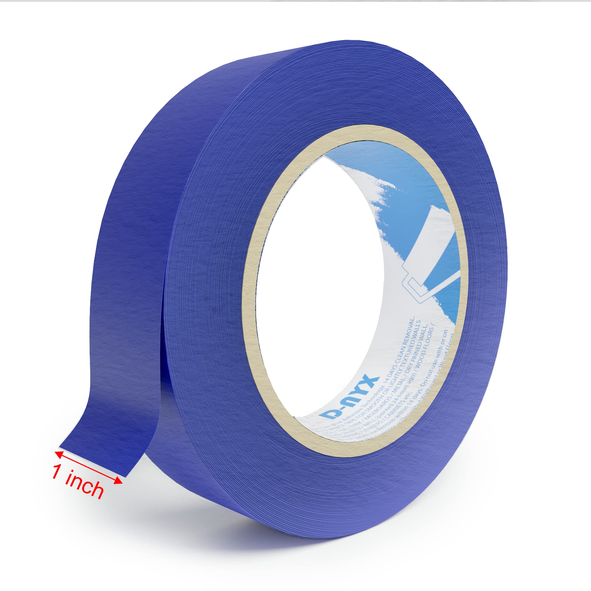 3 Pack Professional Painters Tape 1inch x 60 Yards | Sharp Edge Line Technology - Residue-Free MultiSurface Painter Tape | Automotive Refinish Paper Masking Paint Rolls for Wall Art Renovation Marking