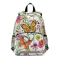 ALAZA Watercolor Meadow Flowers and Butterflies Casual Backpack Bag harness bookbag Travel Shoulder Bag