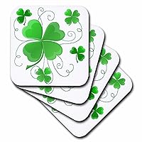 3dRose cst_11678_4 This Design is of Some Lucky Shamrocks Just in Time for St. Patrick's Day Ceramic Tile Coasters, Set of 8