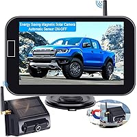 Magnetic Backup Camera Wireless Solar: Energy Saving Rechargeable Trailer Hitch Camera Easy Install No Wiring-Drilling Automatic Sensor on/off HD 1080P 5