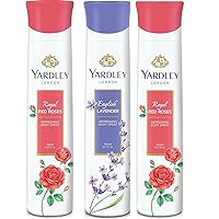 Yardley London Royal Red Roses with English Lavender Refreshing Body Spray Deo for Women 150ml set of 3pc