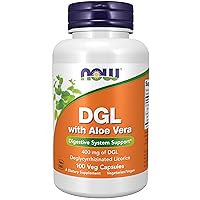 NOW Supplements, DGL with Aloe Vera (Deglycyrrhizinated Licorice) Dietary Supplement, 100 Veg Capsules