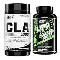 Nutrex Research CLA, 90 Soft Gels - 1000mg Conjugated Linoleic Acid - and Lipo-6 Cleanse & Detox for Weight Loss