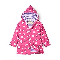 Hatley Girls' Color Changing Button-up Printed Rain Jacket