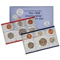 1998 No Mint Mark US Mint P&D 10-Coin Uncirculated Mint Set in OGP Collection Seller BU
