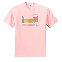 3dRose InspirationzStore Periodic Tables - Pastel Periodic Table - Academic School Educational Gift for Science Chemistry Physics classrooms - Adult Light-Pink-T-Shirt Small (ts_76645_34)
