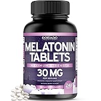 Melatonin 30mg Tablets for Adults (240 Count) - Fast Dissolve Tablets with 30mg of Melatonin Per Tablet - Gluten-Free, Non-GMO, 100% Vegetarian, & Great Tasting - Mixed Berry Flavor - 240 Tablets