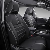 PTYYDS Seat Covers Compatible with 2019-2024 Toyota RAV4 Seat Cover Seat Protector Replacement for 19-24 RAV4 Accessories (Black with Carbon Fiber,2019-2024 RAV4(Not for Adventure and TRD-Off))