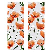 Microfiber Gym Cooling Towels Sports Fitness Workout 2 Pack Reusable Soft Sweat Towel for Yoga Running Swimming Cycling Blooming Flowers Orange Pattern