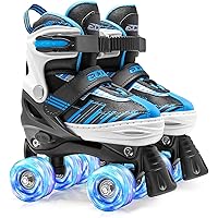 Roller Skates for Girls Boys Ages 4-12, Toddler Kids 4 Size Adjustable Light up Wheels Beginner Skates