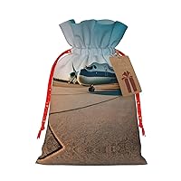 WURTON Airplane Print Christmas Party Drawstring Gift Bags Supply Wedding Holiday Xmas Supplies 8.3 X 11.8 In