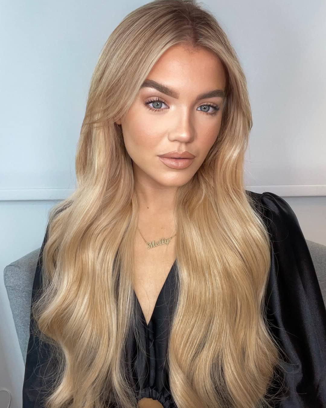 EALGA Blonde Wig,Ombre Brown Light Blonde Lace Front Wig for Women Best Synthetic Hair Wavy Honey Blonde Wigs with Flawless Hairline 22 inches Heat Safe EALGA-001