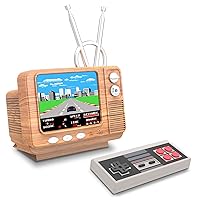 E-MODS GAMING Retro Games Console GV300S Mini TV Style 308 Video Games Player with Handheld Gamepad & AV Output - 3.0 Inch Screen Electronic Games Machine Xmas Gift for Kids Adults (Wood Grain)