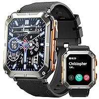 Smart Watch, Bluetooth Call(Answer/Make Call) Mens Watches, Christmas/Birthday Gifts for Men, Military Rugged Smart Watches, HD Touch Screen, Fitness Watch for Android iOS, Activities Tracker