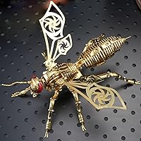 3D Metal Puzzle Wasp Model Kits: Mechanical Metal Puzzles for Adults Challenging DIY Assembly Building Block (Full Gold)