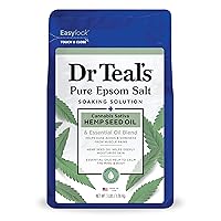 Dr Teal’s Salt Soak with Pure Epsom Salt, Cannabis Sativa Hemp Seed Oil, 3 lbs
