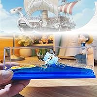 Cruise Ship Fluid Drift Bottle, Unsinkable Boat in a Box, One Piece Unsinkable Ship for Car Unsinkable Boat Going Merry Pirate Ship Desk Home Decor Gifts (White)