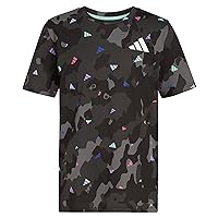 adidas Boys' Short Sleeve Cotton Allover Bos T-Shirt
