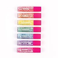 Three Cheers for Girls Days of the Week Lip Gloss Set for Girls - 7 Pack Kids Lip Gloss Kit for Girls, Tweens & Teens - Clear Flavored Lip Gloss Makeup Kit - Roll On Lip Gloss for Girls 8-10-12-14