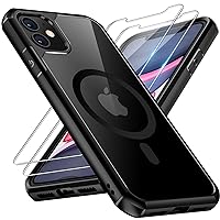 TAURI 3 in 1 Magnetic for iPhone 11 Case, with 2X Screen Protector, 10 FT Drop Protection, Compatible with Magsafe Case for iPhone 11 Phone Case 6.1 inch - Black