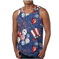 Men American Flag Tank Shirt 4th of July Independence Day Sleeveless Muscle Tee Plus Size Quick Dry Patriotic Vest