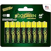 GoGreen Power (24011) Eco Friendly Alkaline AA Batteries - No Lead, Cadmium or Mercury - Pack of 24
