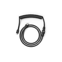 Coiled Keyboard Cable – Coiled USB C Cable Artisan Braided Cables for Mechanical Gaming Keyboard Coiled Cable -Custom Keyboard Cable (Black)